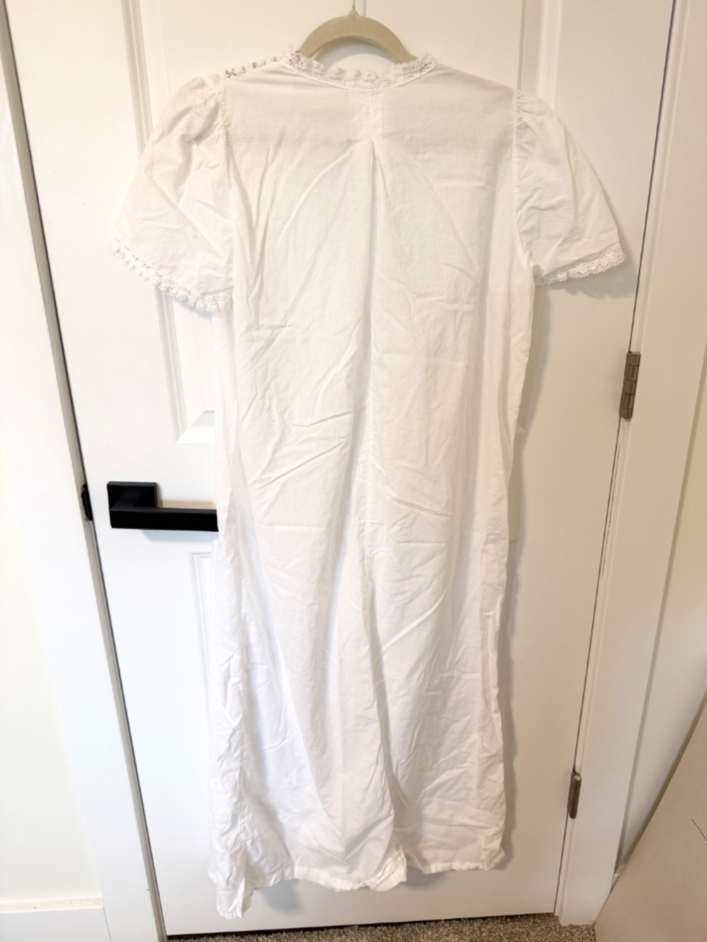 Bert Yellin for Iris Vintage Nightgown, Crisp Bright White with Embroidery - Picture 6 of 7